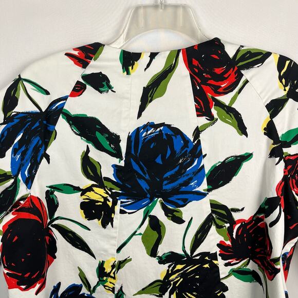 TRENZ (by Theresa Renz) Multi Colored Floral Beaded Cotton Blend Jacket Women 2X - Picture 7 of 13